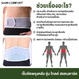 SiamComfort Gold Standard Hot-Cold Gel Belt – บรรเทาปวดหลัง พยุงเอว | สบายตัว