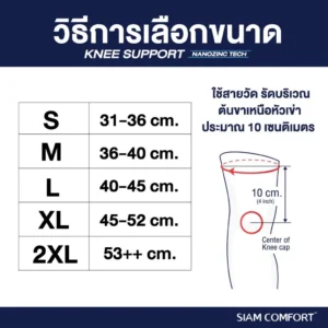 SiamComfort NanoZinc Knee Support 1+1 – พยุงเข่า ลดแบคทีเรีย | ใส่มั่นใจ