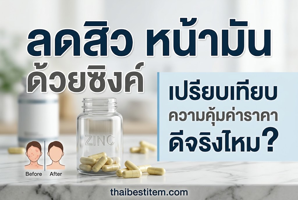 รีวิว ซิงค์ลดสิว ยี่ห้อไหนดี เปรียบเทียบอาหารเสริมลดหน้ามัน Vistra Blackmores DHC Dr.PONG