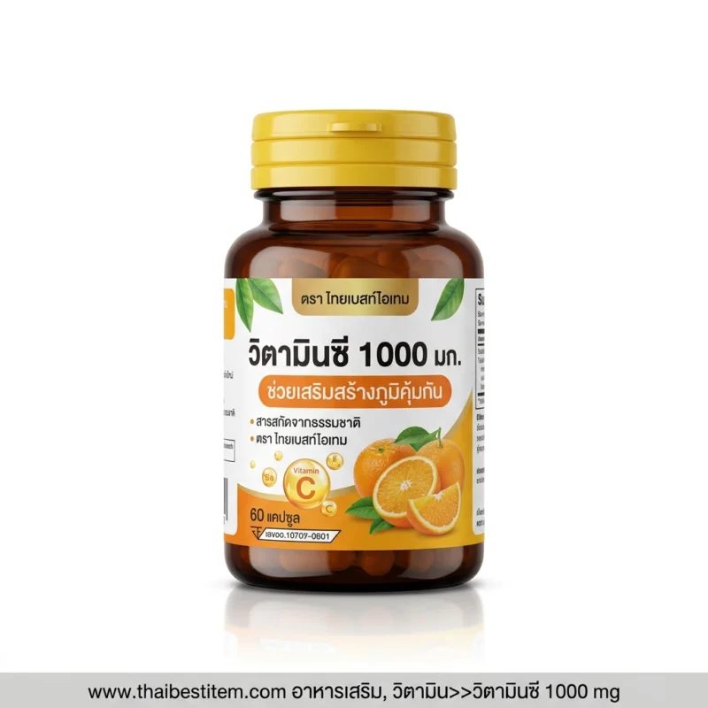 เสริมสร้างภูมิคุ้มกันและผิวหน้ากระจ่างใสด้วย อาหารเสริมวิตามิน วิตามินซี 1000 mg